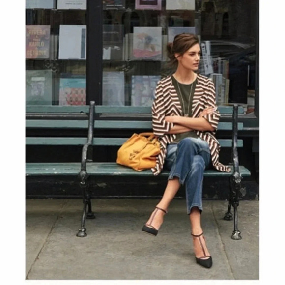 Anthropologie Eva Franco Chevron Car Coat - Picture 3 of 8